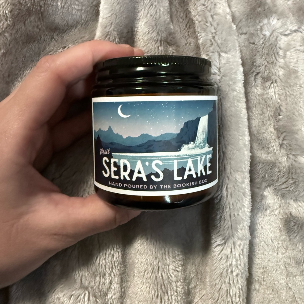 The Bookish Box Sera’s Lake from An Ember in the Ashes Literary Candle